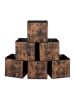 relaxdays 6 x Aufbewahrungsbox in Schwarz/ Braun - (B)30 x (H)30 x (T)30 cm