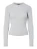 Pieces Strickpullover in Light Grey Melange