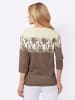 Sieh an! 3/4-Arm-Shirt in sand-schoko-bedruckt