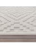 KADIMA DESIGN Teppich Kurzflor Struktur Rauten Wohnzimmer in Creme