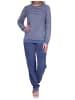 NORMANN Frottee Pyjama langarm Schlafanzug Bündchen Streifen - 75917 in marine