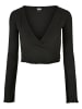 Urban Classics Urban Classics Damen Ladies Cropped Rib Wrapped Longsleeve in black
