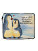 Mr. & Mrs. Panda Laptop Tasche Pinguin umarmen Design mit Spruch in Weiß
