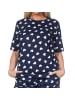 NORMANN Schlafanzug kurzarm Oberteil Pyjama Shirt Top in marine
