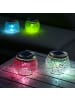 MARELIDA LED Solar Glas Windlicht Mosaik in transparent - H: 10cm