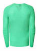 Rusty Neal Slim Fit Feinstrick Biker Rundhals-Pullover in Grün