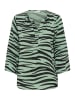 Kaffe Kurzarm-Bluse KAlea Regular fit in Green/Black Animal