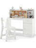 COSTWAY Kinderschreibtsich mit Stuhl in Weiß