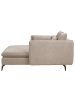 Beliani Chaiselongue CHARMES in Beige/Schwarz - (W) 124 x (H) 72 x (L) 159 cm