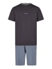 Phil & Co. Berlin  Pyjama Shorty in anthrazit-mittelblau
