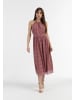 faina Damen Midikleid Aus Chiffon in Rot Weiss