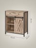 VASAGLE Sideboard Daxton in Eichenbraun-Schwarz - (B)30 x (H)80 x (T)70 cm