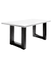 58 aufm Kessel ESSTISCH ausziehbar Eila 7 160x90x75 Esszimmertisch Schwarzstahl/Weiß