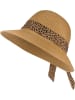 styleBREAKER Sonnenhut mit Leoparden Zierband in Braun