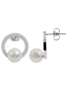 Adeliás Damen Ohrringe – Ohrstecker aus Edelstahl mit Perle in silber