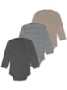 Normani Outdoor Sports 3er Pack Baby Merino Body Langarm Auckland in Beige/Grau/Anthrazit