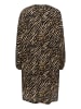 Kaffe Kleid KAamber Oversize fit in Black And Brown Animal Print