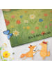 Mr. & Mrs. Panda Frottier Bären mit Blumenkranz Design mit Spruch in Blau Pastell