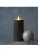 MARELIDA LED Kerze für Innen/Außen Outdoorkerze H: 17,5cm in grau