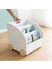 relaxdays Bücherregal „3 Fächer“ in Weiß/ Natur – (B)46 x (H)43,5 x (T)40 cm