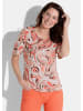 GOLDNER Kurzgröße:  Shirt Shirt in pfirsich / orange / braun / gemustert