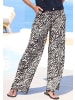 LASCANA Palazzohose in creme-graublau bedruckt
