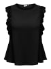 ONLY Carmakoma Legeres Blusen Top mit Spitze Ärmellos Schößchen Design in Schwarz
