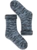Polar Husky Farbige Vollplüsch-Socken mit Wolle in Hellblau/Schwarz