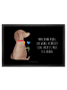 Mr. & Mrs. Panda Schmutzfangmatte Hund Blume mit Spruch in Schwarz