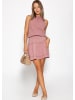 SASSYCLASSY Schulterfreies Musselin Top in Rosa