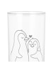 Mr. & Mrs. Panda Wasserglas Pinguine Einschlafen ohne Spruch in Transparent