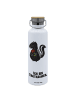 Mr. & Mrs. Panda Sport Trinkflasche Stinktier Blume mit Spruch in Weiß