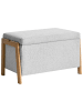 Beliani Bettbank EDLAND in Grau/Braun - (W) 75 x (H) 44 x (L) 43 cm