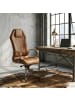 FineBuy Bürostuhl in Caramel / Leder / 70x67x136