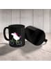 Mr. & Mrs. Panda Becher Einhorn Radfahrer ohne Spruch in Schwarz
