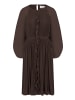 CARTOON Chiffonkleid mit Rüschen in Dunkelbraun