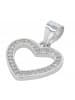 Adeliás Damen Anhänger Herz aus 925 Silber mit Zirkonia in silber