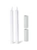 Novaliv 2er-Set Kerzenständer magnetisch Weiss 2,8x5cm mit Premium LED-Stabker in Weiß