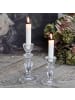 Chic Antique Kerzenhalter mit Spitzenkante Glas 15x8 cm