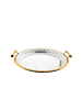 COFI 1453 Gemusterte Serviertabletten aus Edelstahl mit eleganten Griffen in Silber/Gold
