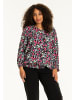 Studio Langarmbluse SAugusta Blouse in Black with pink flowers