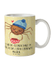 Mr. & Mrs. Panda Porzellantasse Spinne Agathe Kaffee mit Spruch in Gelb Pastell