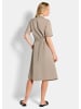GOLDNER Kurzgröße:  Leinenkleid im Safari-Look in stein