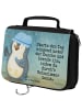 Mr. & Mrs. Panda Waschtasche Pinguin Duschen Design mit Spruch in Weiß