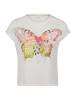 CARTOON Printshirt mit Ärmelaufschlag in Patch Cream/Rosé