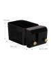 relaxdays Kosmetik Organizer in Schwarz/ Gold - (B)24 x (H)10 x (T)12,5 cm