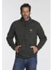 Man's World Strickfleecejacke in schwarz meliert