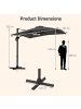 COSTWAY Sonnenschirm rechteckig 250 cm in Grau