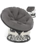 tectake Rattansessel mit Rundkissen, drehbar, Maße 92 x 80 x 80,5 cm
