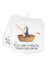 Mr. & Mrs. Panda Topflappen Pinguin Angelboot mit Spruch in Weiß